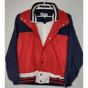 Vintage Lavon Men's Windbreaker Large Red White Blue Layered Lined‎ Pockets